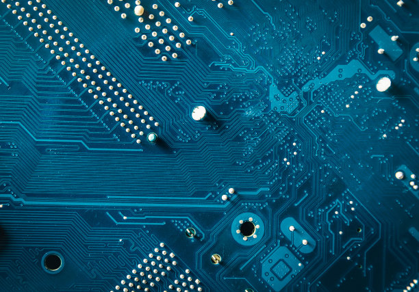 现代印刷电路板、电子电路板、纺织物。抽象的横幅背景。通信的概念。图片下载