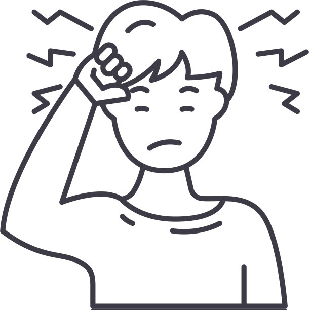 头痛图标线性孤立薄图片下载