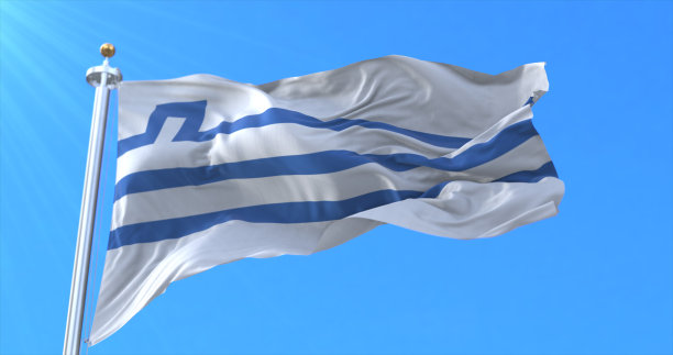 黑山首都波德戈里察的国旗。3d渲染图片下载