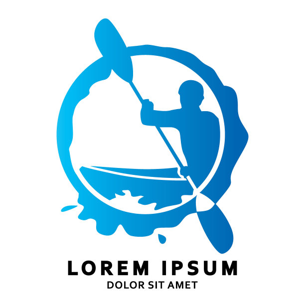 皮划艇运动标志形状简单图片下载