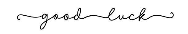 祝你好运。手绘脚本幸运文本。现代书法草书排版好运。图片下载