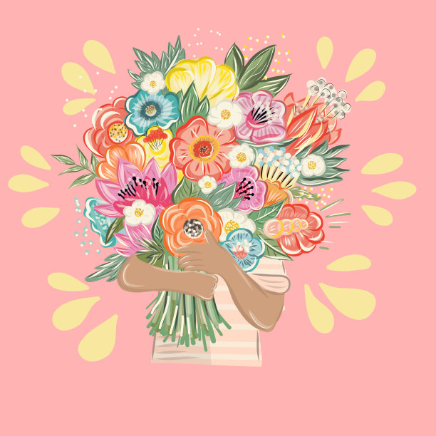 手里拿着一束鲜花图片下载