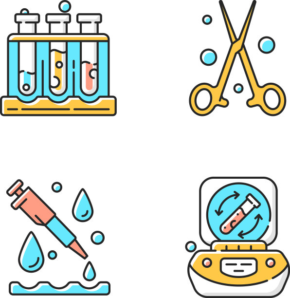 实验室仪器RGB颜色图标设置图片下载