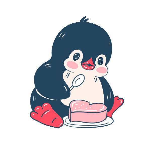 一只可爱的企鹅被孤立在白色的背景上图片下载