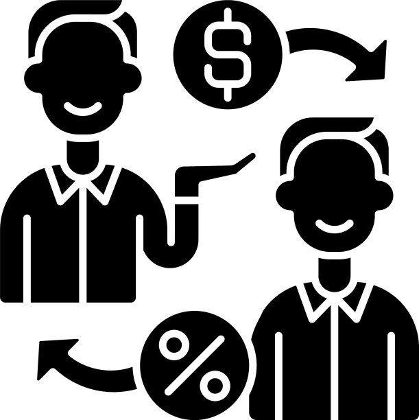 点对点借贷黑色字形图标图片下载