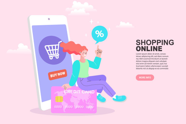 人们使用网上购物服务。智能手机营销和电子商务。矢量插图。图片下载