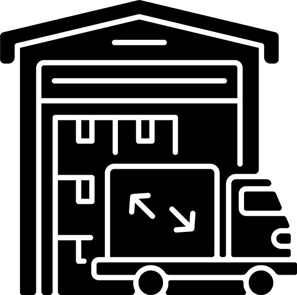 仓库设施黑色字形图标图片下载