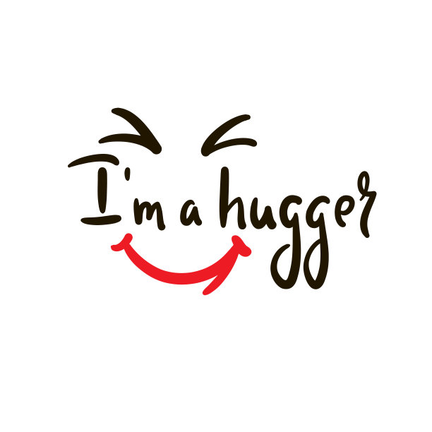 我是一个爱拥抱的人——激励人心的名言。手绘的漂亮字体。打印励志海报，t恤，包，杯子，卡片，传单，贴纸，徽章。可爱的原始有趣的向量符号图片下载