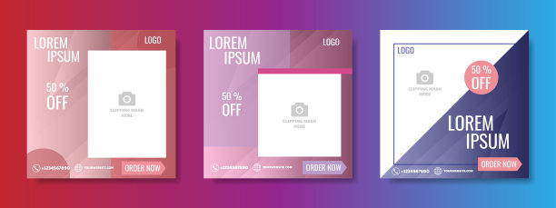 可编辑的社交媒体帖子模板。网页横幅和广告的框架设计图片下载