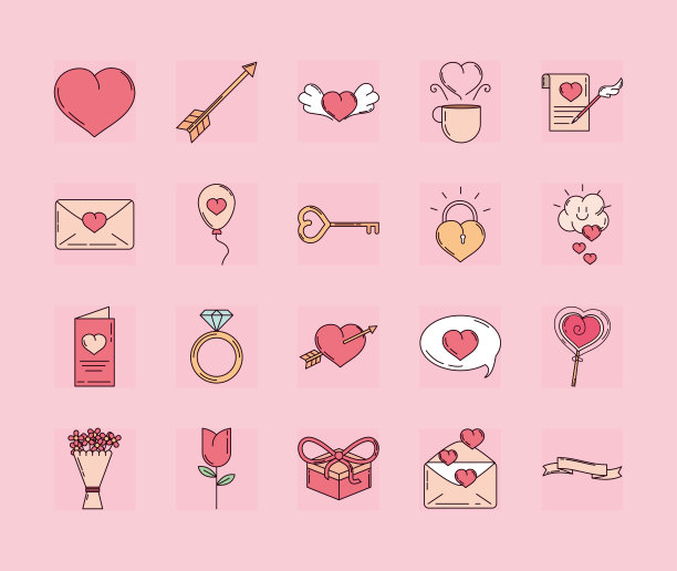 浪漫爱情的图标图片下载