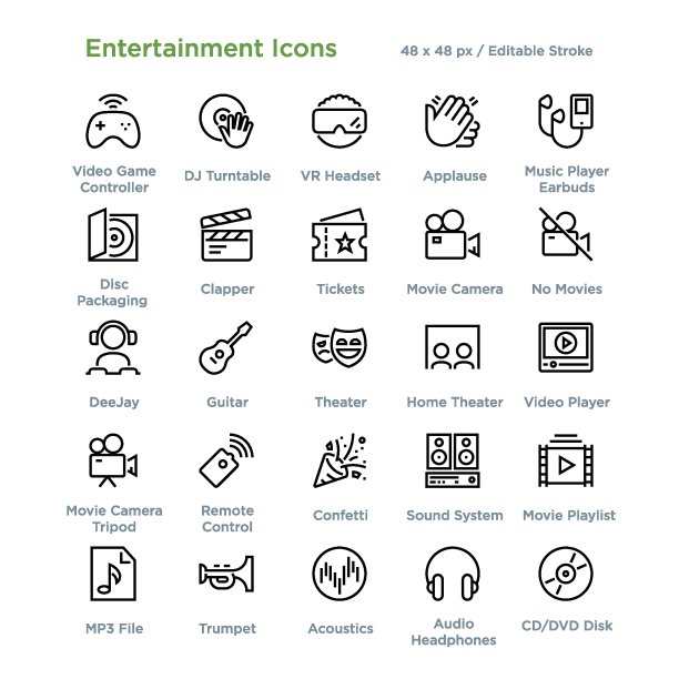 娱乐图标-大纲图片下载