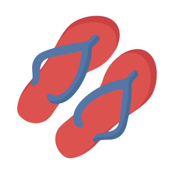 在白色的背景上度假时为放松而设计的沙滩拖鞋图片下载