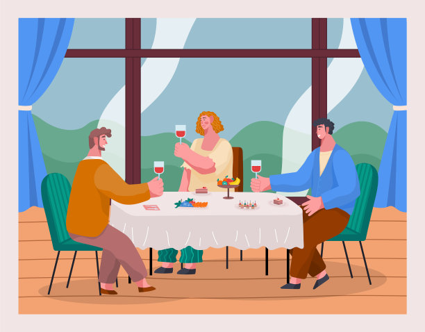 快乐的人们坐着庆祝重要的事件图片下载