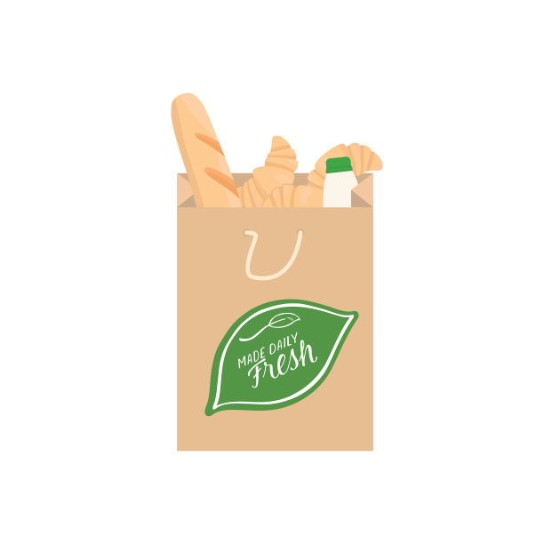 纸袋与制作的每日新鲜面包有机图片下载