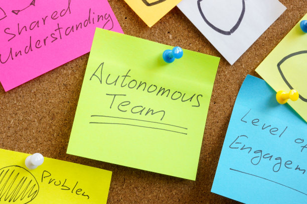 自治团队用备忘录签在黑板上。图片下载