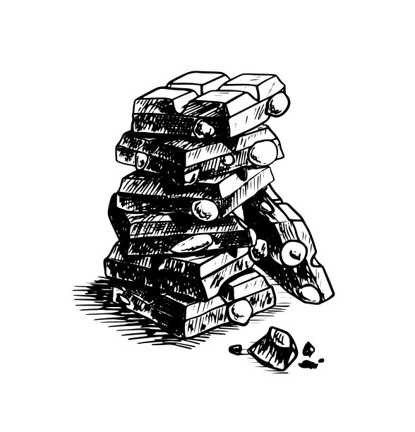 巧克力小品风格孤立在米色背景上。复古风格矢量插图海报。手绘图片下载