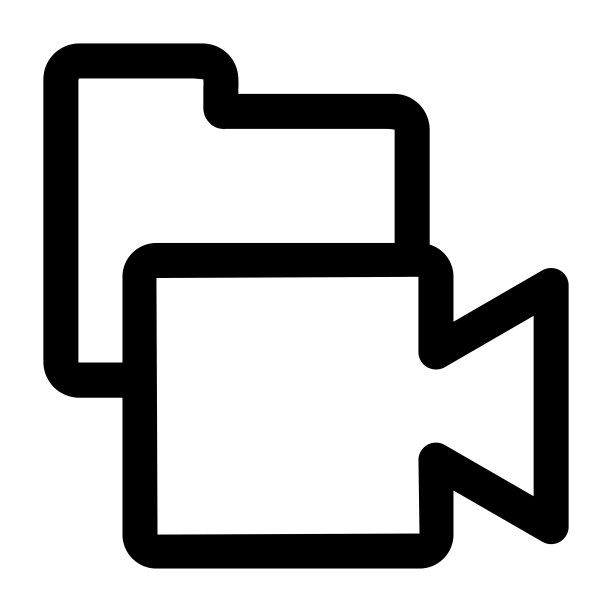 带视频的文件夹图标. 文件夹图示. 扁平矢量图标. 可用于图标设计元素、UI、网页、App图片下载