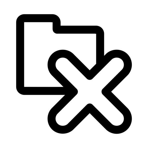 带X删除图标的文件夹，扁平矢量图标，可用于图标设计元素、UI、网页、App图片下载