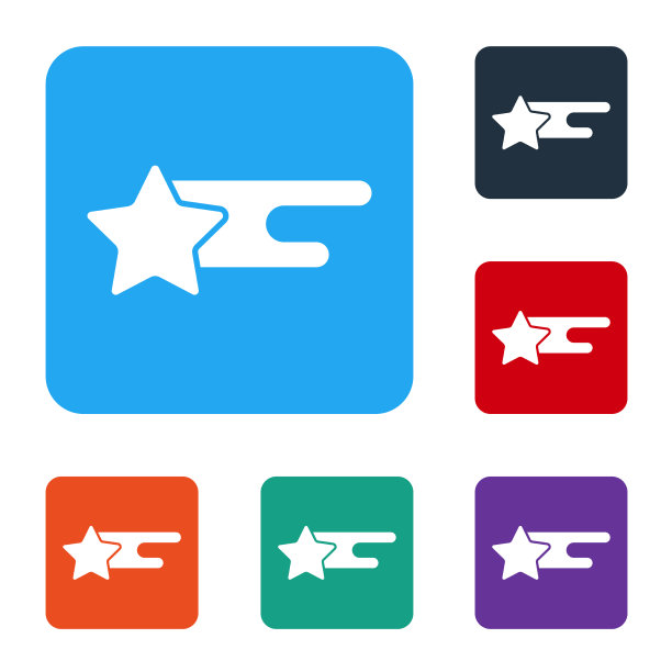 白色落星图标孤立在白色上图片下载