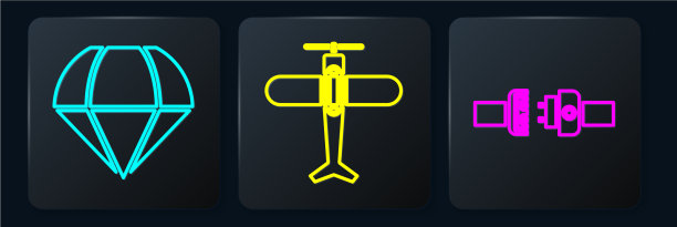 系好降落伞安全带和飞机图片下载