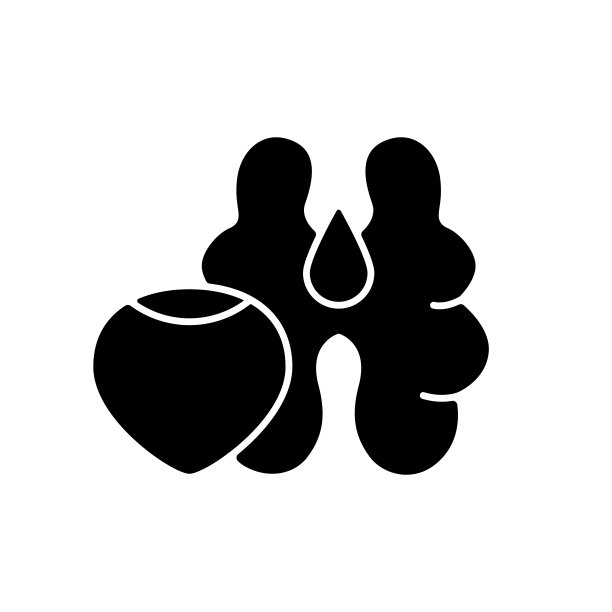 树坚果黑色象形图标图片下载