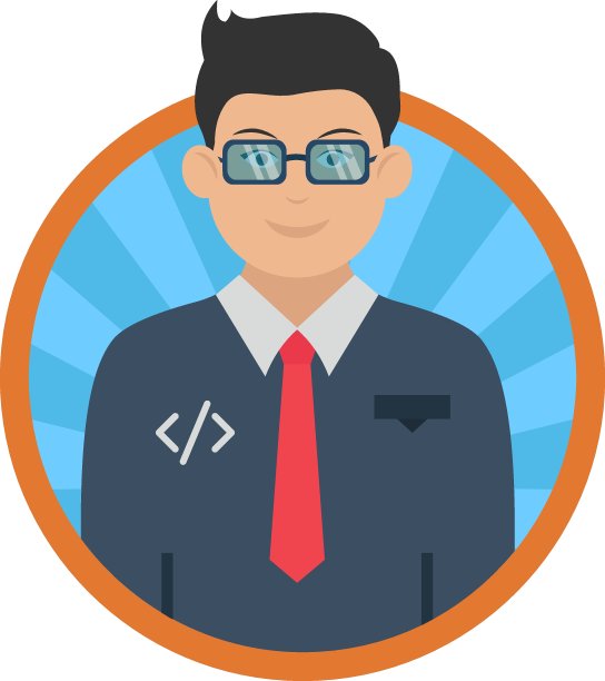计算机程序员或编码器概念，软件工程师矢量圆形图标设计，白色背景上的专业制服符号，劳动节人们股票插图，字符职业标志图片下载
