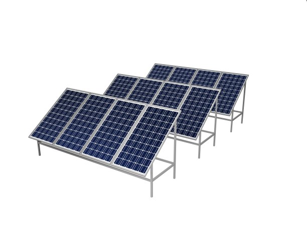 太阳能电池板隔离在白色3d图片下载