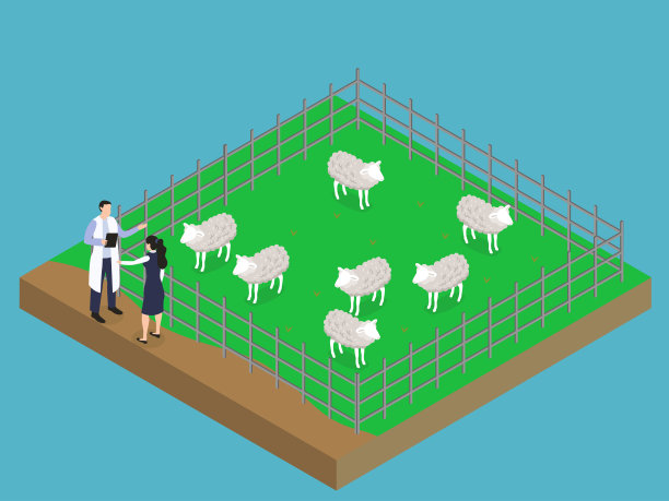 女商人和兽医在农场谈话图片下载