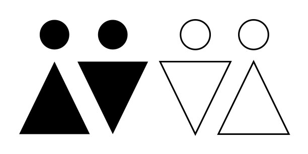 一个男人的剪影和一对女人的剪影轮廓图片下载