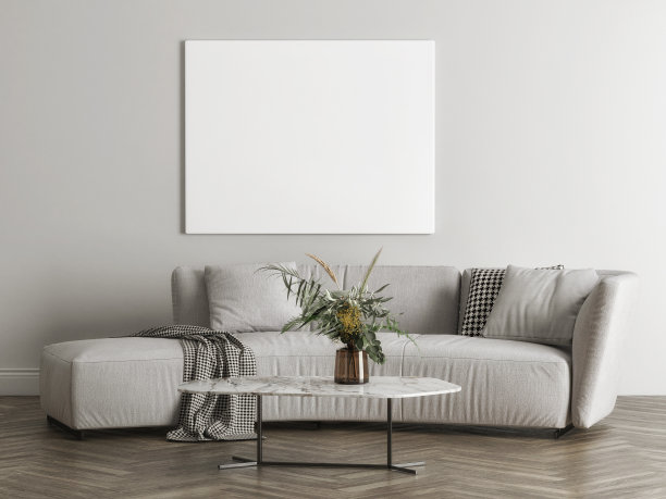 客厅设计展示海报模型，图片下载