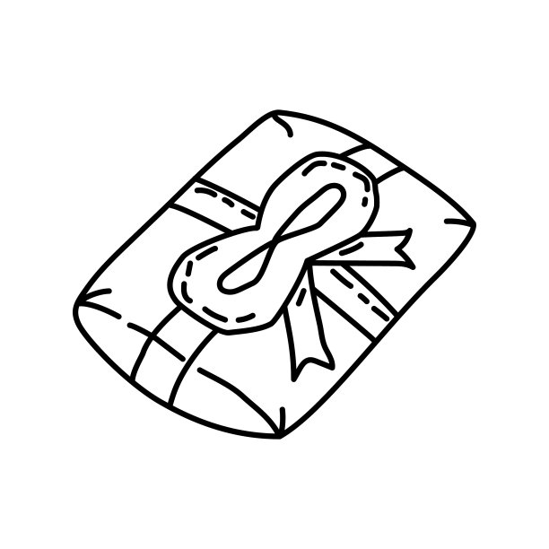 漂亮的礼物图标涂鸦手绘或轮廓图片下载