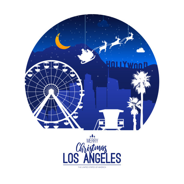 美国洛杉矶圣诞假期背景图片下载