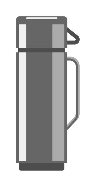 不锈钢保温瓶隔离白色图片下载