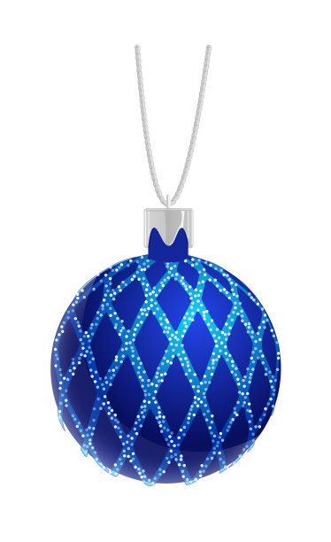 蓝色圣诞球与网格设计隔离图片下载