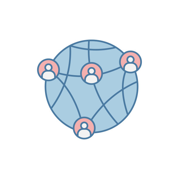 全球通信图标颜色线轮廓标志图片下载