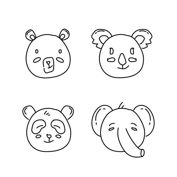 设置可爱的baanimal的脸涂鸦图片下载