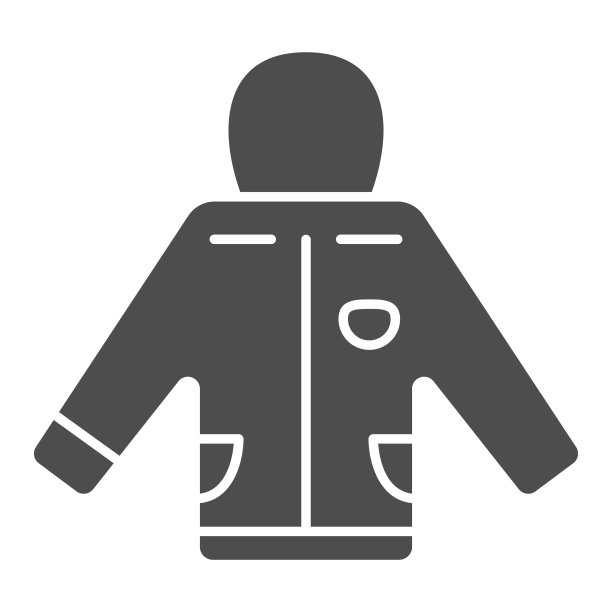 带有兜帽的绝缘夹克固体图标世界图片下载