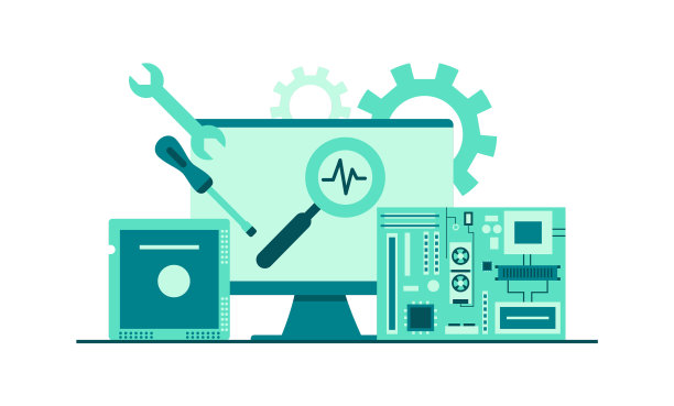 平面计算机工程插图图片下载