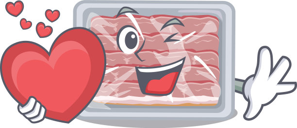 一个甜的冷冻烟熏培根卡通人物图片下载