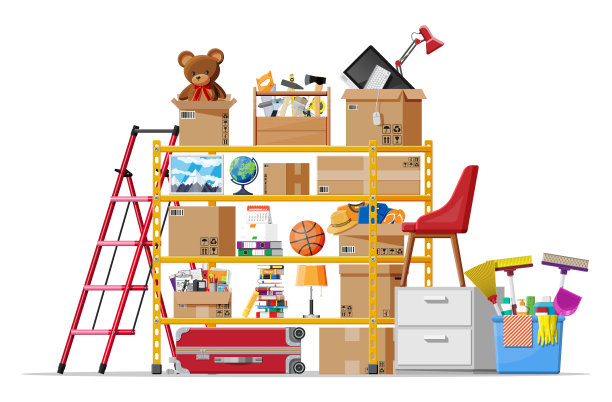 储藏室或房屋地下室隔离在白色图片下载