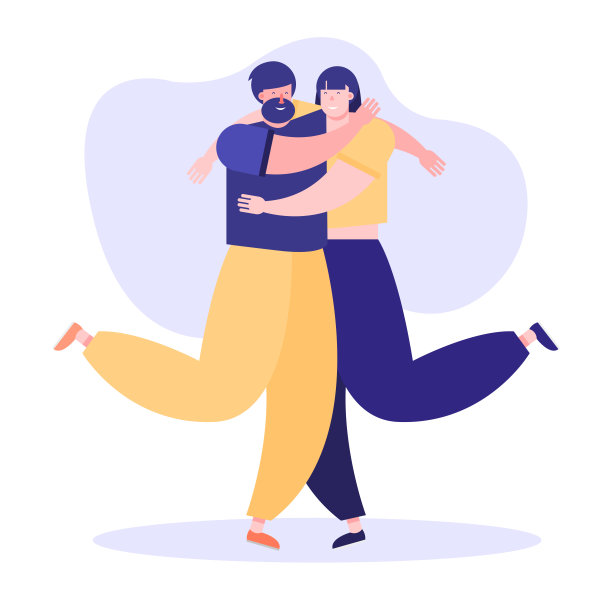 友谊日庆祝与年轻夫妇字符图片下载