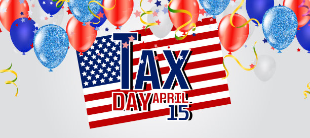 插图的税务日设计的背景。美国国旗图片下载