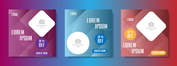 可编辑的社交媒体帖子模板。网页横幅和广告的框架设计图片下载