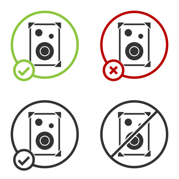 黑色立体声扬声器图标孤立在白色图片下载