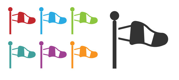 黑色锥形气象风向标标志图片下载