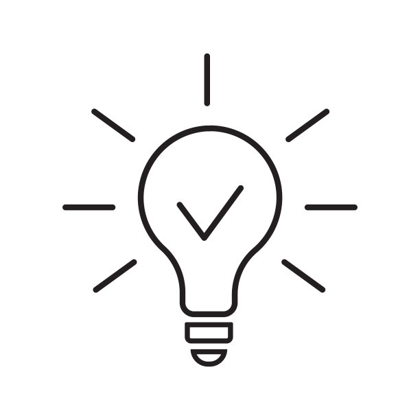 绘制图像符号的想法，灯泡，灵感，光，图标黑色在一个白色的背景图片下载