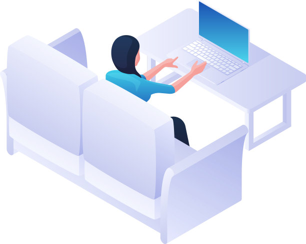 女性工作与笔记本电脑在家等距图片下载