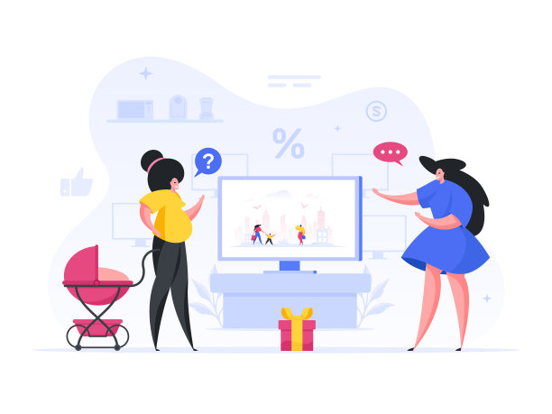 售货员向女士介绍等离子电视平板图片下载