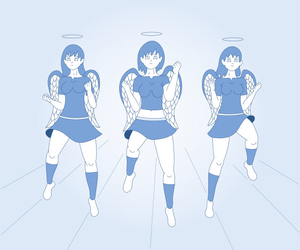 美丽的天使，少女，长着翅膀的年轻女子图片下载