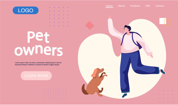 宠物主人登陆页面模板快乐的女人图片下载